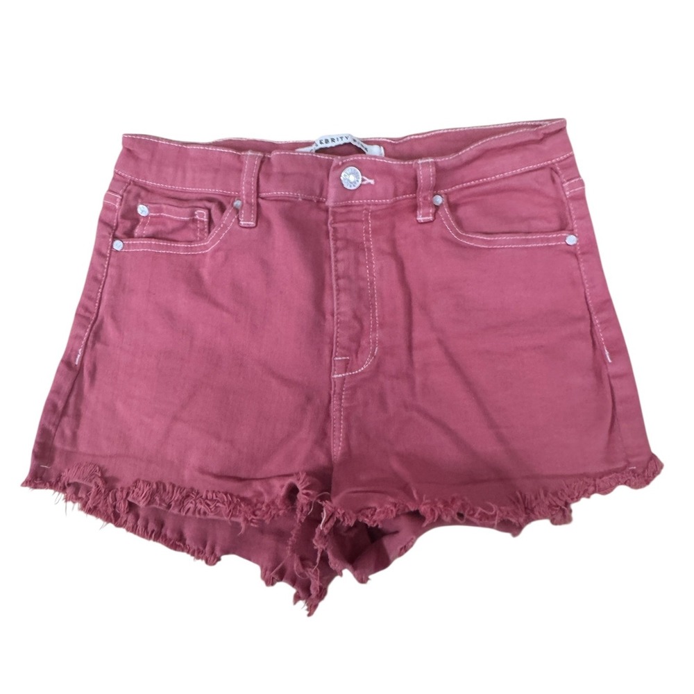Celebrity Pink Womens Pink Denim Cutoff Shorts Size 9/29 Contrast Stitch